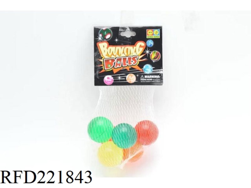 6 TRANSPARENT ELASTIC BALLS