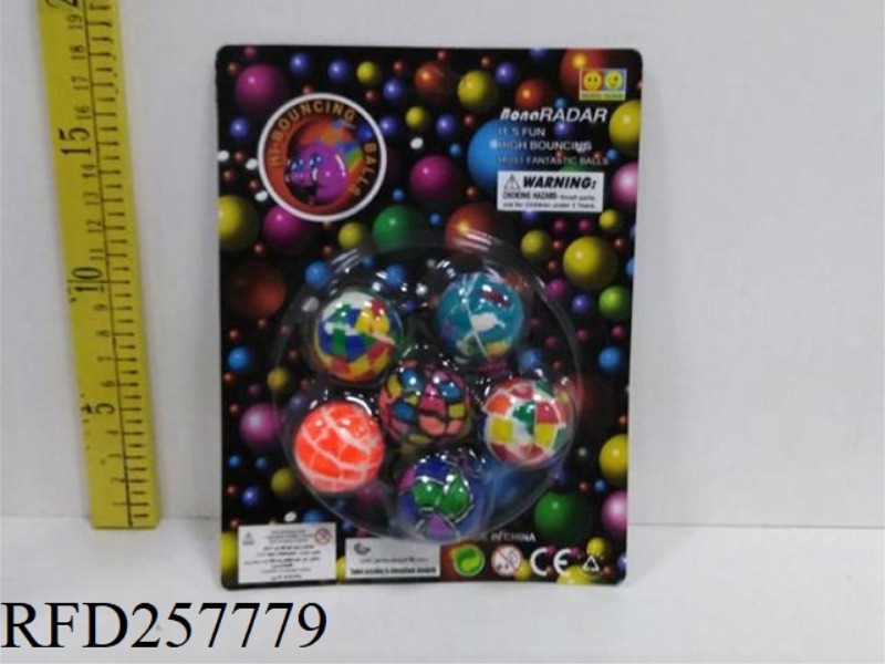 CAMOUFLAGE BOUNCY BALL 6 PIECES