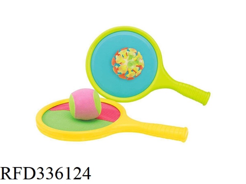 Sticky target + suction cup 2 in 1 racket