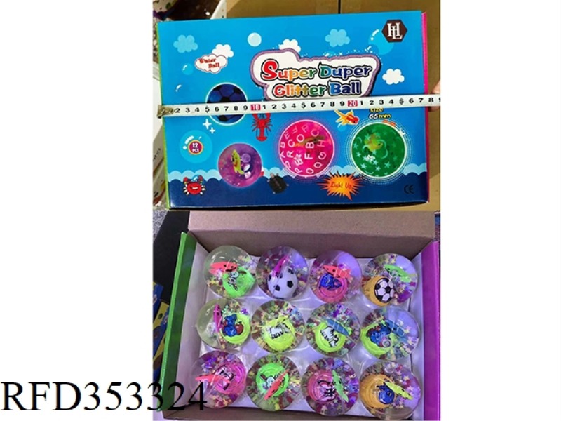 6.5CM STARFISH FLASH BALL 12PCS EN-PACK