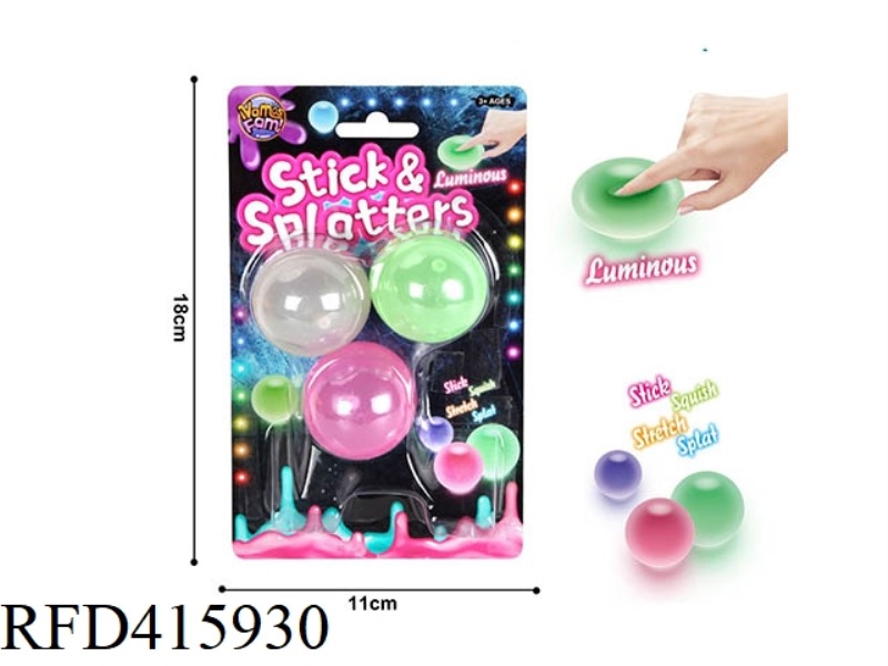 LUMINOUS ELASTIC BALL (3 BALLS)