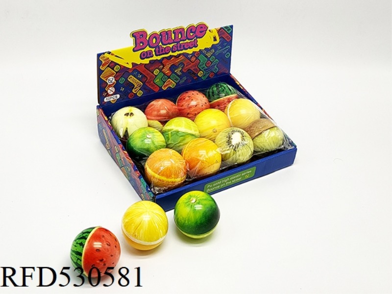12 6.3CM HIGH ELASTIC MULTI-TYPE FRUIT BALLS