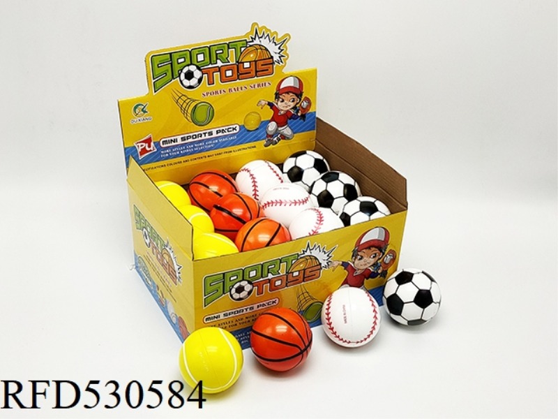24 PIECES 7.6CM HIGH BOUNCE FOUR SPORTS BALLS