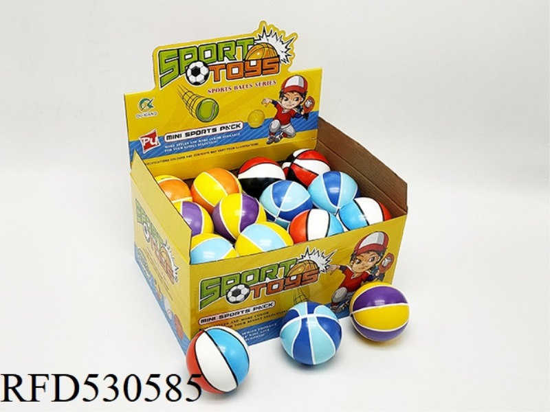 24 BASKETBALLS 7.6CM HIGH BOUNCE COLOR