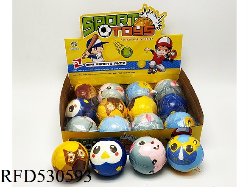 12 10CM CARTOON ANIMAL PU BALLS