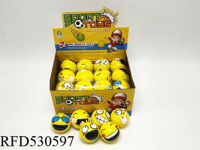 24 6.3CM PU BALLS WITH MULTIPLE EXPRESSIONS