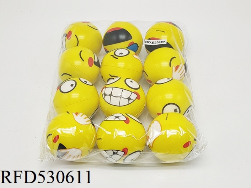 12 6.3CM PU BALLS WITH MULTIPLE EXPRESSIONS