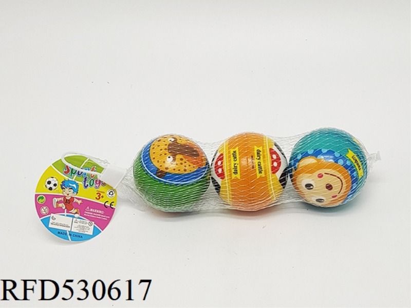 3 6.3CM PU BALLS WITH MULTIPLE ANIMAL HEADS