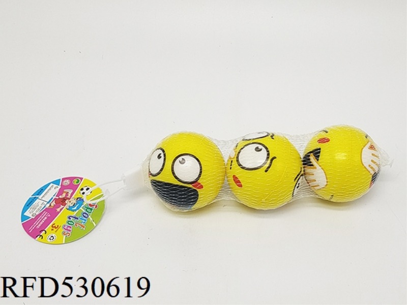 THREE 6.3CM PU BALLS WITH MULTIPLE EXPRESSIONS