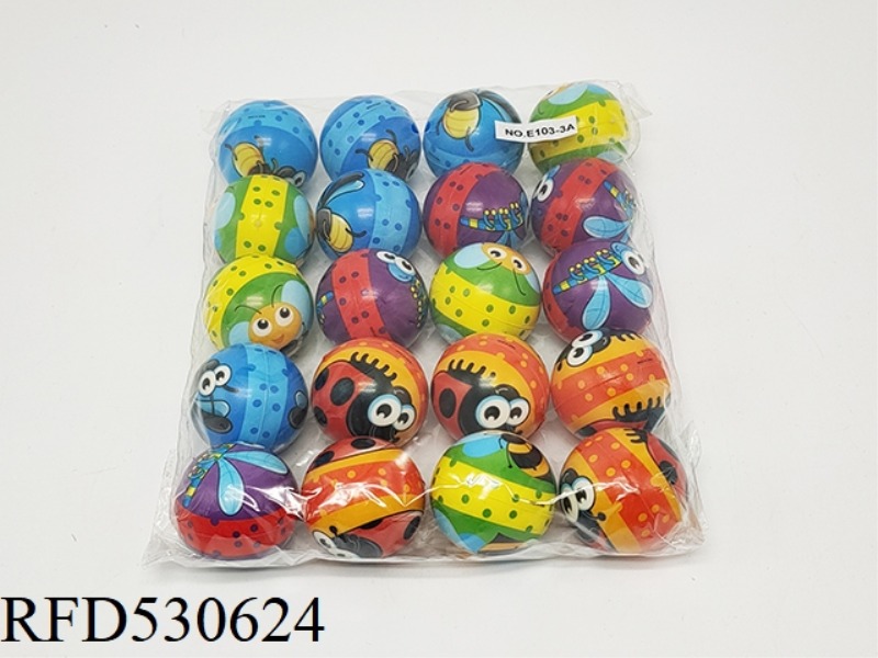 20 PU BALLS WITH MORE THAN 4.5CM INSECTS