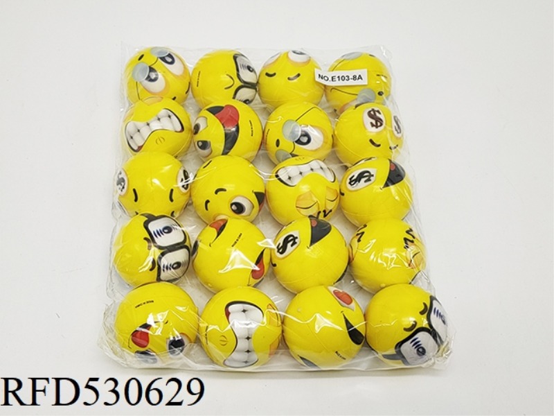 20 PU BALLS WITH MULTIPLE EXPRESSIONS OF 4.5CM