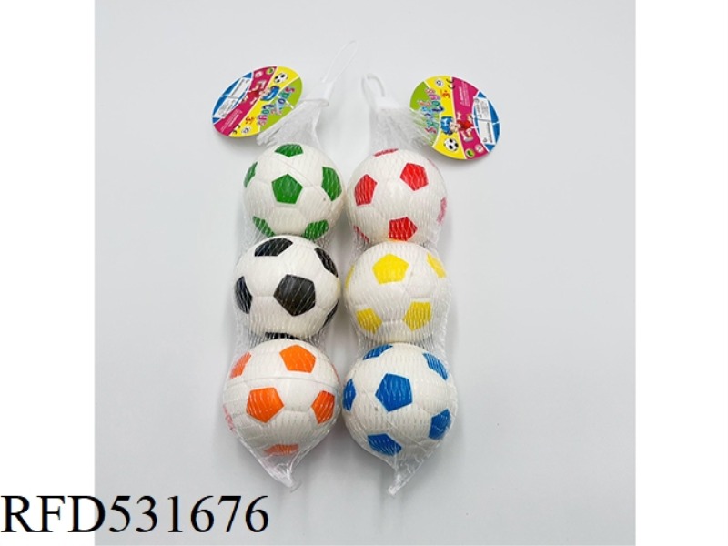 6.3CMPU WHITE BACKGROUND COLOR FOOTBALL 3PCS PACK