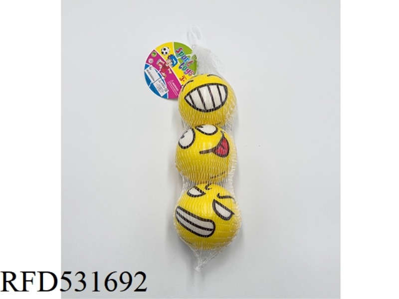 6.3CMPU EMOJI FACE BALL 3 PIECES