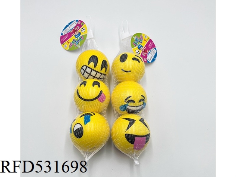 6.3CMPU YELLOW EMOJI BALL 3 PIECES