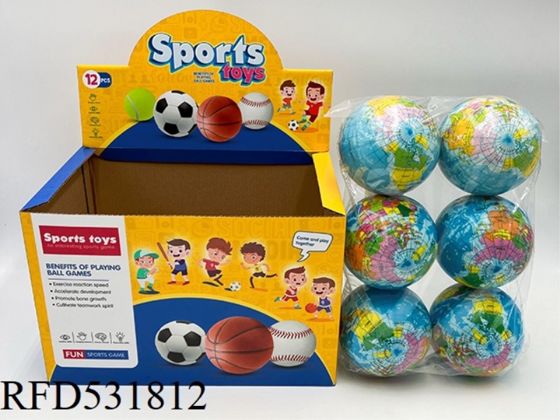 10CMPU WORLD MAP BALL 12PCS