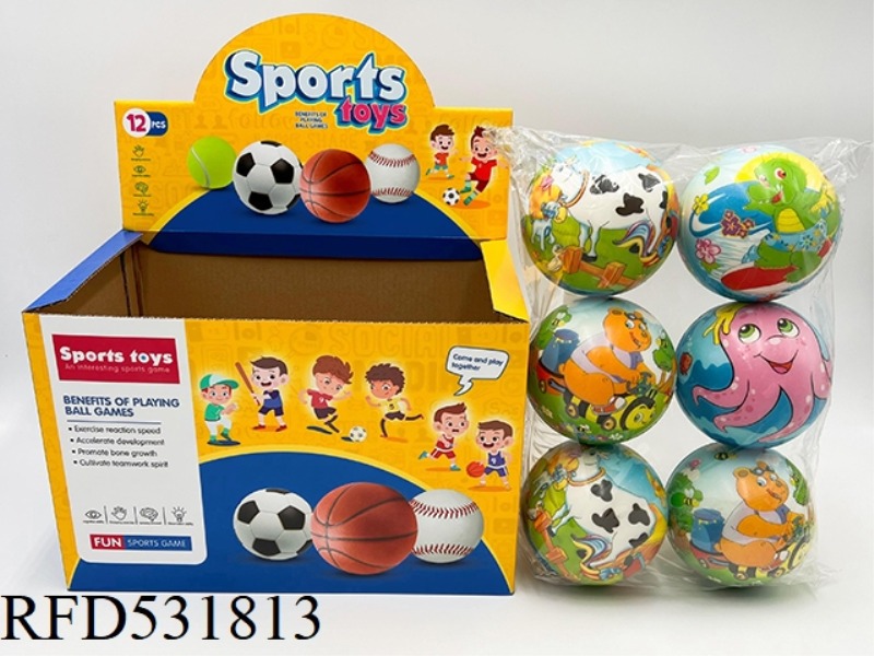 10CMPU COW ANIMAL BALLS 12PCS