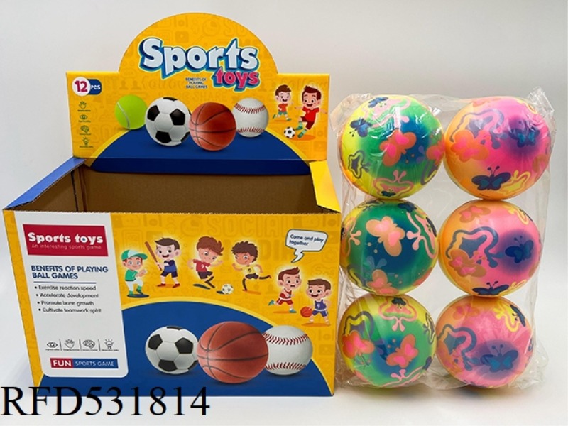 10CMPU RAINBOW BUTTERFLY BALL 12PCS
