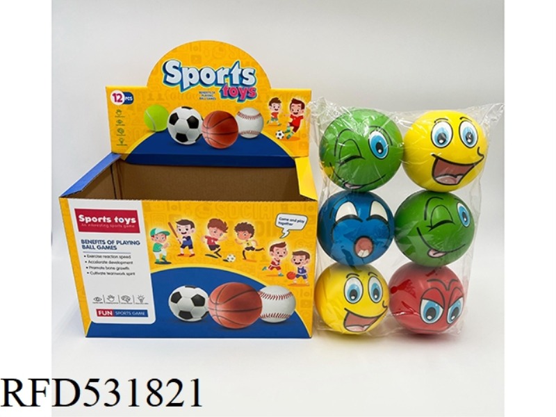10CMPU MIXED COLOR EXPRESSION BALL 12PCS