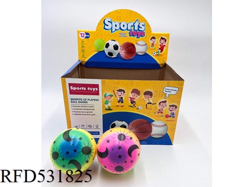 10CMPU RAINBOW STAR MOON BALL 12PCS