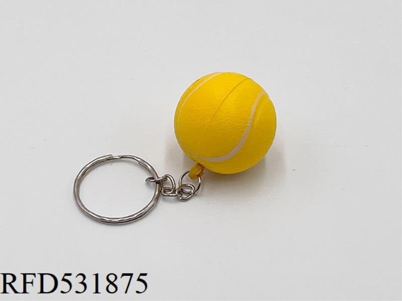 3CMPU SPRAY PAINTED KEYCHAIN TENNIS BALL