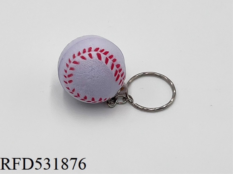3CMPU SPRAY PAINTED KEYCHAIN BASEBALL