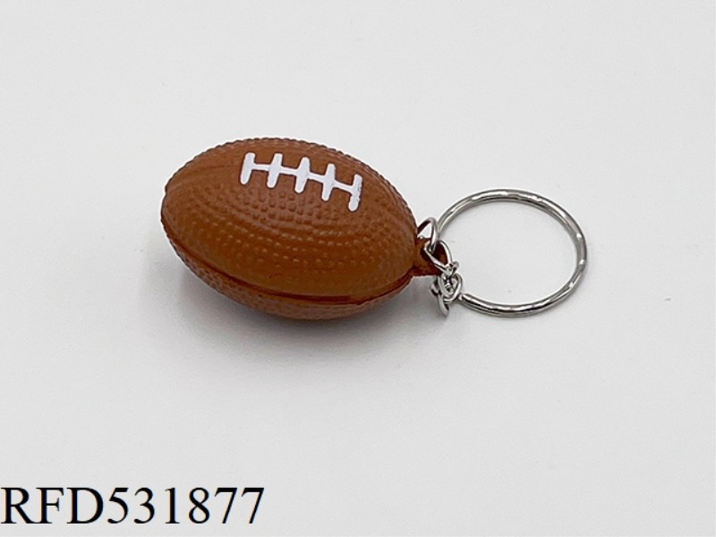 3.8CMPU SPRAY PAINTED KEYCHAIN RUGBY BALL