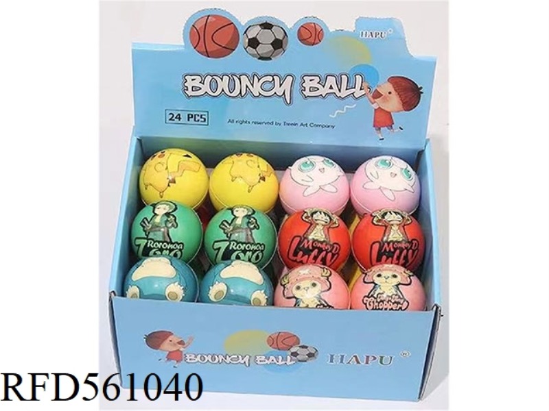 6CM CARTOON ELASTIC BALL (24PCS/ BOX)