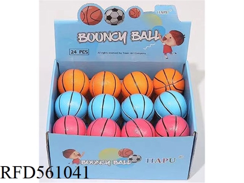 6CM THREE-COLOR BASKETBALL BOUNCY BALL (24PCS/ BOX)