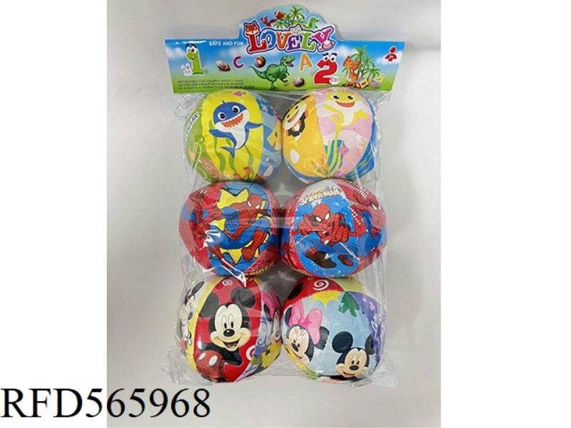 MICKEY SPIDER MAN SHARK BABY SIX PIECE COTTON BALLS