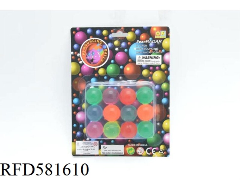 12 TRANSPARENT ELASTIC BALLS