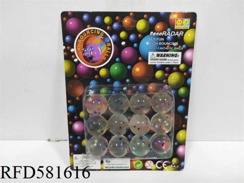 FIVE POINTED STAR BOUNCE BALL 12 PIECES