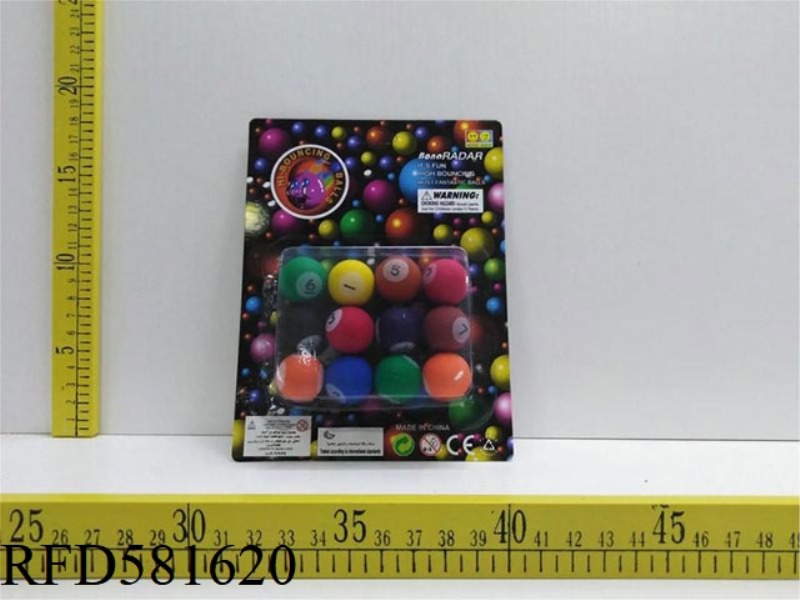 12 BILLIARD BOUNCY BALLS