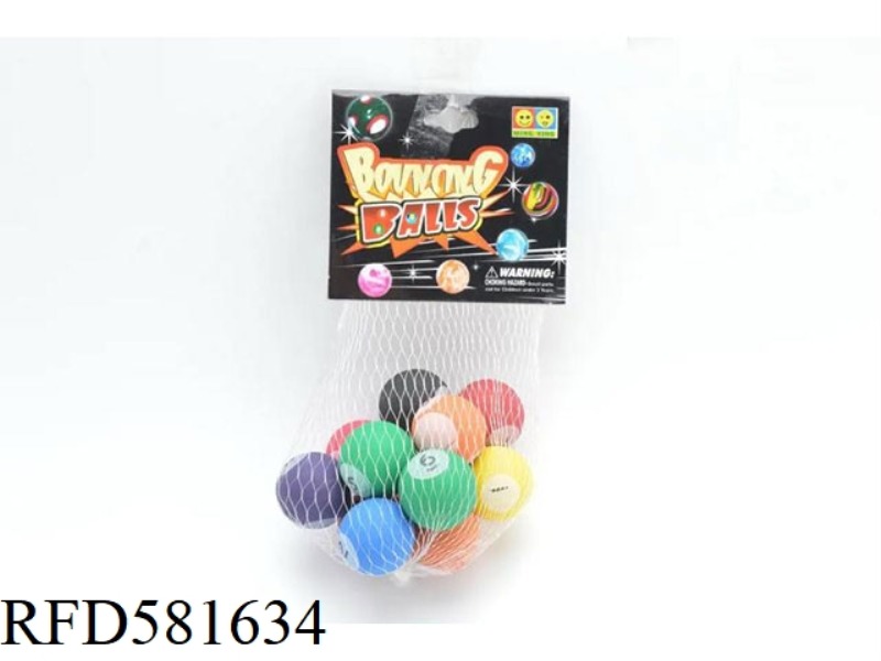 12 BILLIARD BOUNCY BALLS