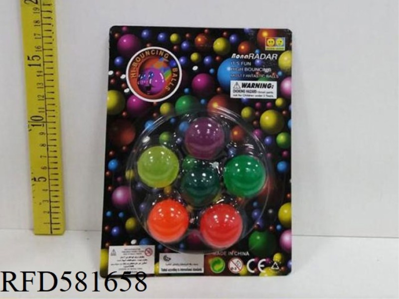 6 TRANSPARENT ELASTIC BALLS