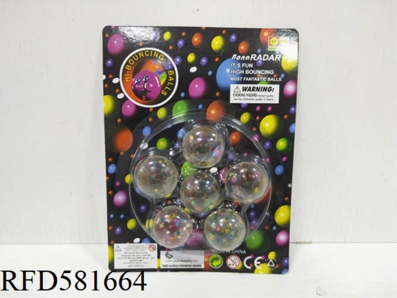 FIVE POINTED STAR ELASTIC BALL 6 PIECES