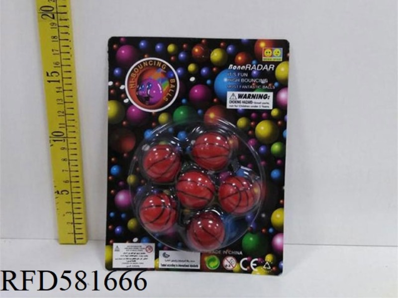 BASKETBALL BOUNCE BALL 6 PIECES