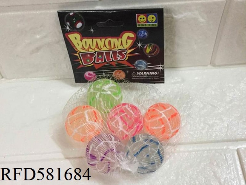 TRANSPARENT SQUARE ELASTIC BALL 6 PIECES