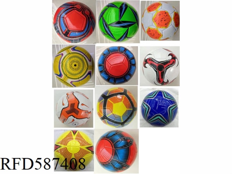 NO. 5 SOCCER BALL (PVC SURFACE + PVC LINER) STYLES OF MULTIPLE RANDOM MIXED