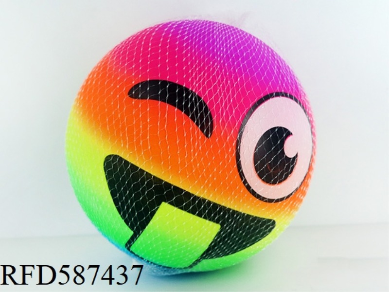 9-INCH SMILEY FACE RAINBOW BALL