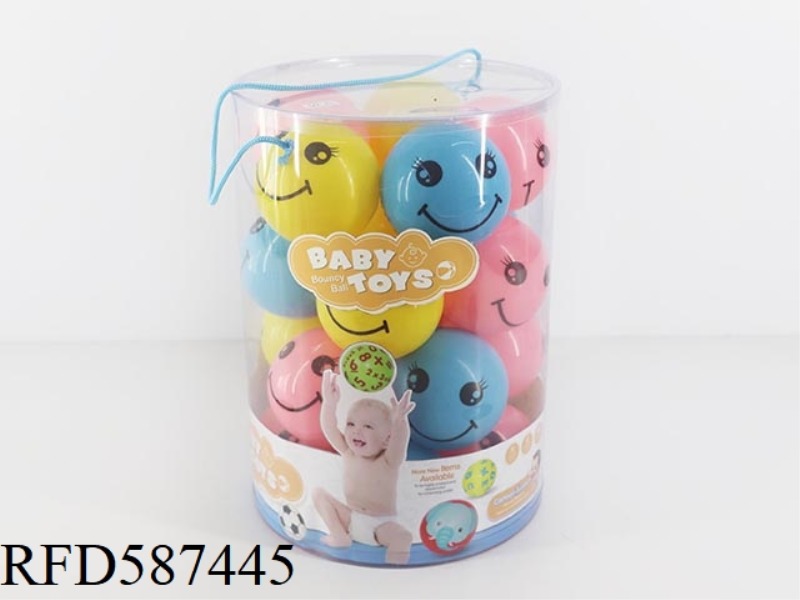 3-INCH SMILING FACE HAPPY Q PINBALL 20PCS