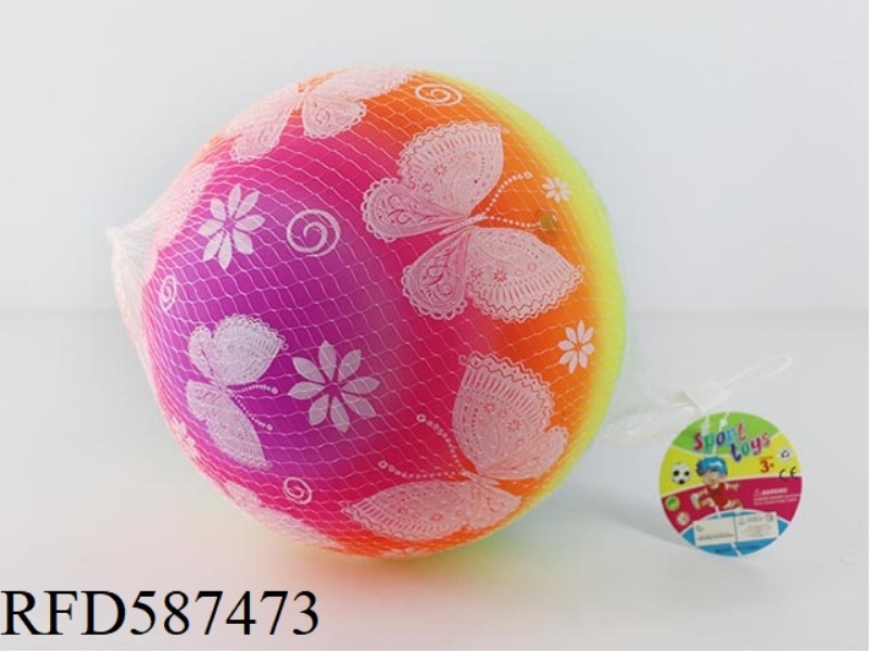 9 INCH RAINBOW WHITE FLOWER BUTTERFLY