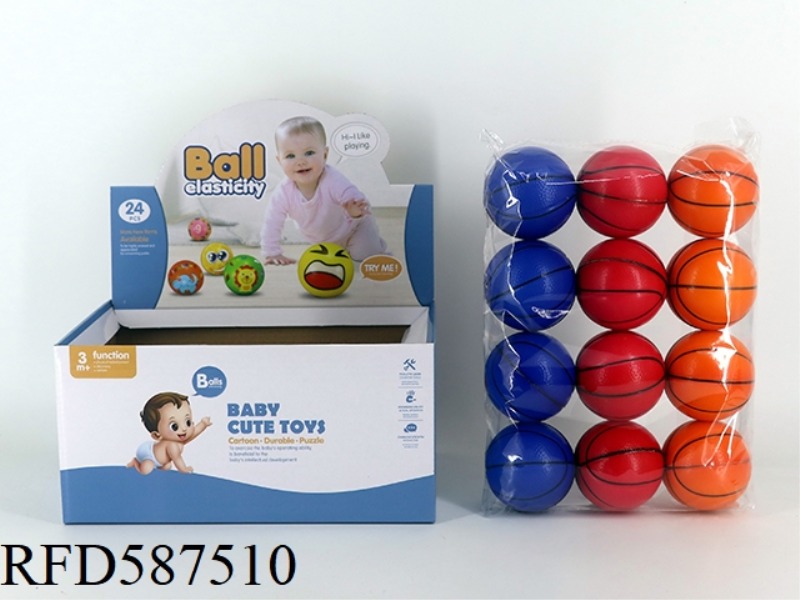 6.3CM BASKETBALL TRICOLOR 24 PACK
