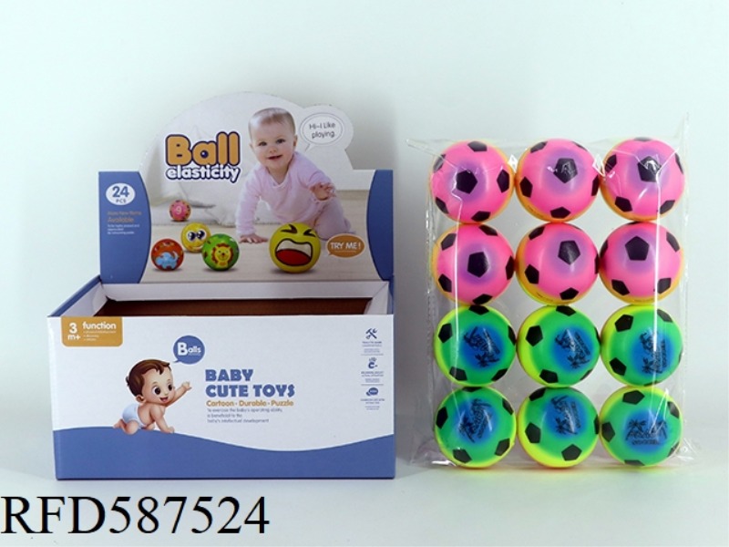 6.3CM RAINBOW BEACH FOOTBALL 24 PACK