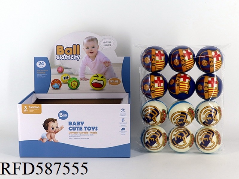 6.3CM REAL MADRID BARCELONA BALL 24 PACK