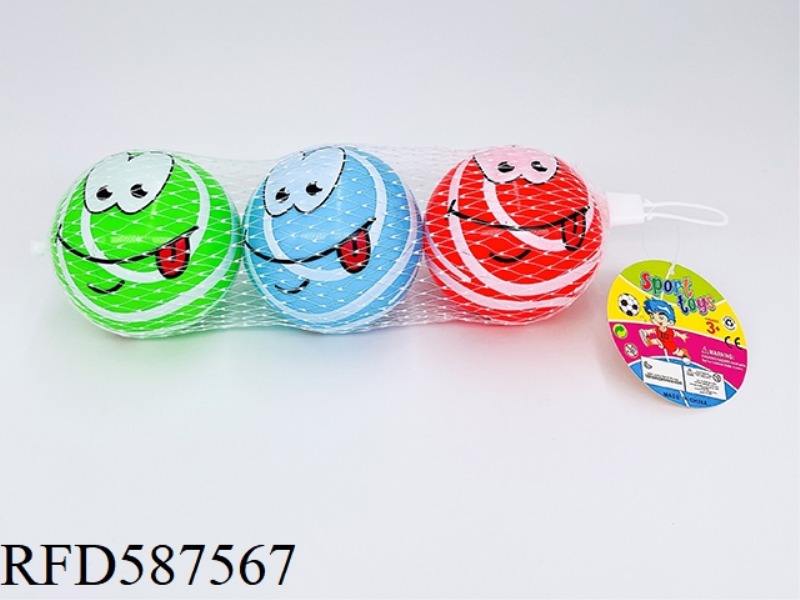 3-INCH CARTOON SMILEY BALL THREE-PACK