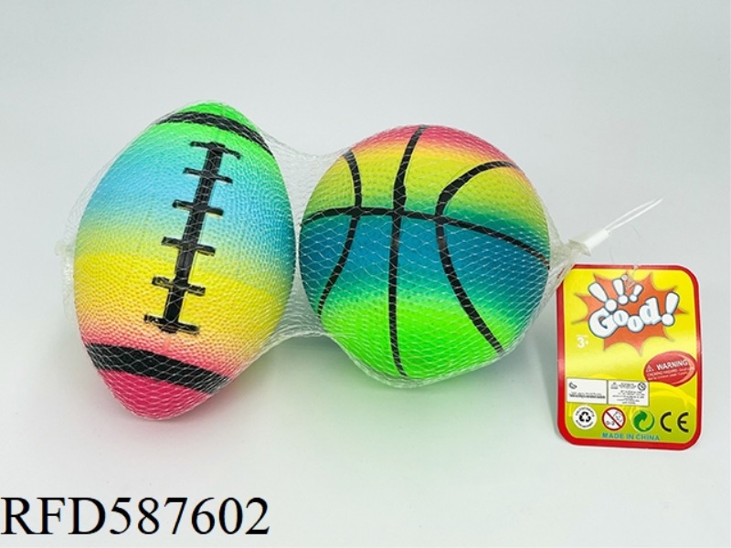 5-INCH RAINBOW BASKETBALL FOOTBALL