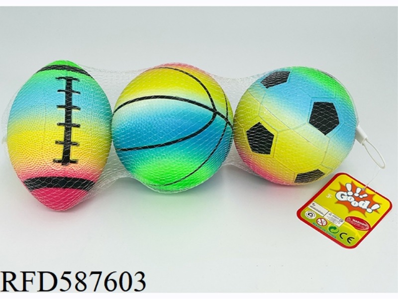5-INCH RAINBOW FOOTBALL BASKETBALL RUGBY
