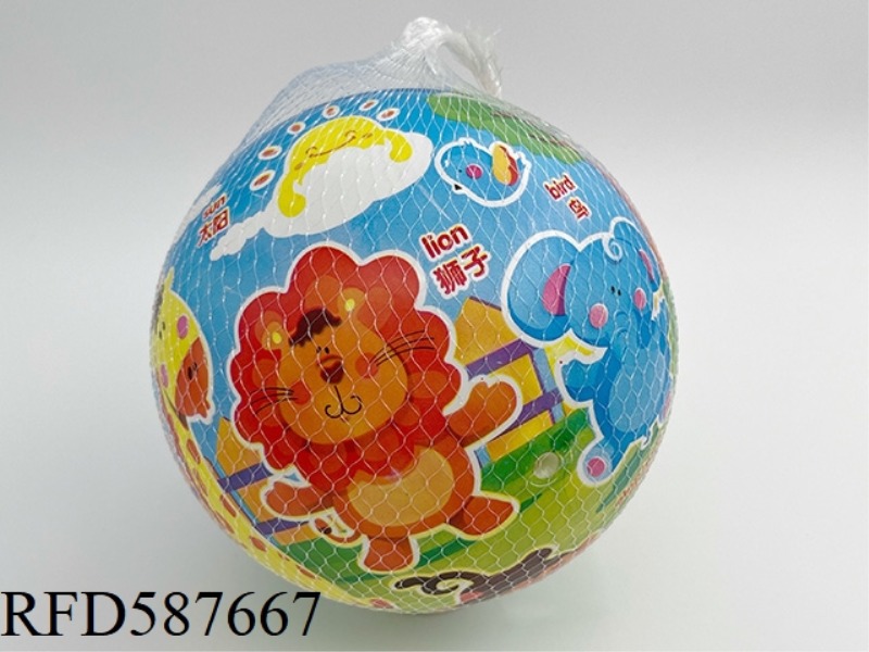 9-INCH HAPPY ANIMAL COLOR PRINTING BALL