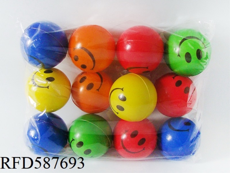 6.3CM PU SMILEY FACE BALL