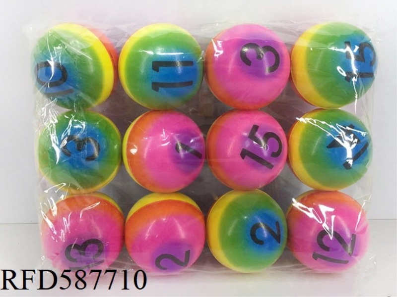 6.3CM PU RAINBOW DIGITAL BALL